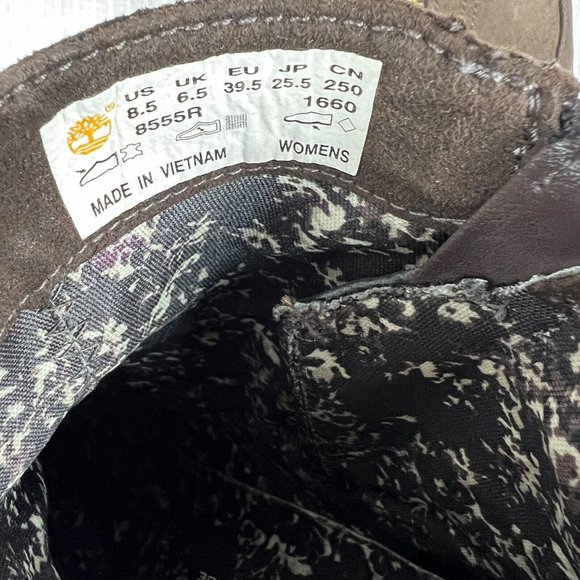 Timberland Boots Womens 8.5‎ Brown Leather Waterproof Block Heels Zip Up Ankle - Picture 12 of 16